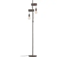 Eglo Piantana Industrial Townshend 4 2 Luci Acciaio Marrone Invecchiato E Nero