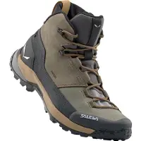 Salewa - Scarpe da trekking - Puez Leather Mid Ptx M Bungee Cord/Onyx per Uomo in Pelle - Taglia 44 - Kaki