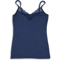 Engel Women's Top with Lace Intimo tecnico in seta Donna (46/48, blu)