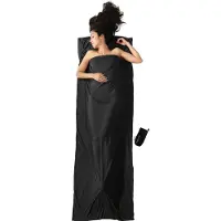 Cocoon TravelSheet Performer Sacco a pelo da viaggio (220 x 85 cm, nero)