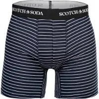 Scotch & Soda 3pk Mens Cotton Stretch Boxer Brief Navy / White Taglia: XXL | Biancheria intima Outlet | Uomo | Blu