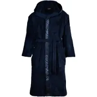 Emporio Armani per uomo. EM002255_AF14986 Accappatoio in spugna con logo sul bordo blu navy (M), Homewear, Cotone