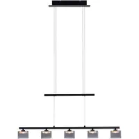 Paul Neuhaus Lampada LED a sospensione Hydra, nero, vetro, 80 cm