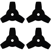 Eberth 4X lame per cespugli (4 pezzi), Ø 255 mm, foro Ø 25,4 mm, 3 denti, acciaio inossidabile, lama da mulching di ricambio per decespugliatori e tagliasiepi