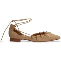 Alpe per donna. 552112 Ballerine Audrey in camoscio beige (38), Pelle, Basso, Stringhe, Casual
