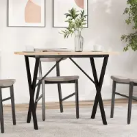 Prolenta Maison Exclusive - Tavolo da pranzo con base a X 100x50x75,5 cm in legno massello di pino e acciaio