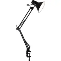 Goldlux Lampada da tavolo a vite per piano di lavoro nero E27 WORKER 325150 Polux
