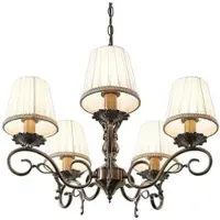 LINDBY lampadario Finnick, color ottone antico, a 5 luci, E14