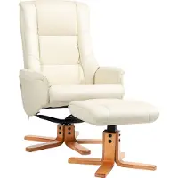 HOMCOM Poltrona relax con poggiapiedi, poltrona TV con funzione reclinabile e oscillante