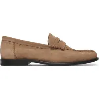 BOSS per uomo. 50563161 Mocassini in camoscio beige con maschera e logo in rilievo. (41), Pelle, Basso, Nessuno, Casual