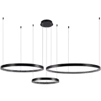 V-TAC Lampada a sospensione LED a 3 anelli nera 4000K VT-7824-10053