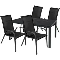 Mojawo Set da giardino 5 pezzi Set di sedute Mobili da esterno 125x70 cm Antracite/Nero