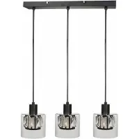 REALITY IMPORT Lampada a sospensione Elmo nera 3xE14x40W in metallo, dimensioni: 120x47x12 cm, IP20, Reality