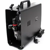 Wiltec Compressore per aerografo AS196A con serbatoio d'aria 2 cilindri a pistone 6 bar interruttore a 2 fasi