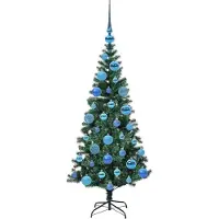 vidaXL Albero di Natale artificiale preilluminato verde 120 cm