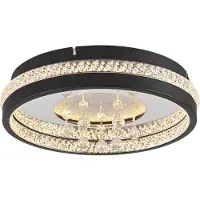 JUST LIGHT Plafoniera LED Hanni, nera, ferro, alluminio, effetto cristallo