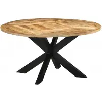 vidaXL Tavolo da pranzo Ø150x76 cm in legno massiccio di mango grezzo