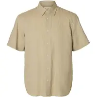 Selected Camicia In Misto Lino Uomini Grigio XL
