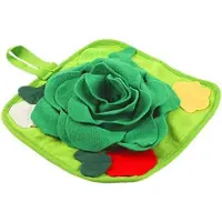 OEM Tappetino interattivo per animali domestici con motivo floreale - Antiscivolo e facile da pulire - Tappetino verde per animali domestici