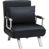 Fortuna Divano letto 2 in 1 Lai con schienale regolabile 65L x 77B x 80H cm, rivestimento sfoderabile, cuscini, stabile e antiruggine, poliestere nero