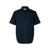 Selected Camicia In Misto Lino Uomini Blu XL