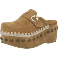 Mou per donna. MU.SW611001A Zoccoli in pelle marrone (41), 5 a 8cm, Camoscio, Nessuno, Casual