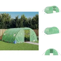 vidaXL Serra con telaio in acciaio verde 16 m² 4x4x2 m - Serre