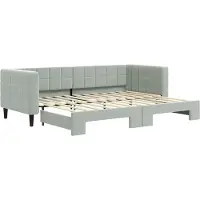 The Living Store letto da giorno allungabile grigio chiaro 80x200 cm in velluto