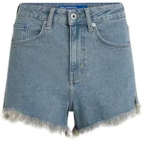 Karl Lagerfeld Frayed Denim Short Tinted Washed Mid Blue Taglia: W30 | Pantaloncini Outlet | Donna | Blu
