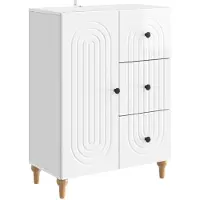 vidaXL Credenza , bianco lucido, 66 x 34,5 x 90 cm, materiale a base di legno