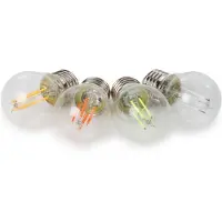 HQ Power Set lampadine a filamento - G45 - Vetro trasparente - 4 pezzi - Rosso - Verde - Blu - Arancione