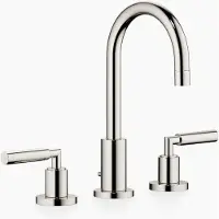 Dornbracht TARA Mélangeur de lavabo à trois trous avec garniture d'écoulement, bec pivotant à 360°, saillie 135mm, 20710882-08, 20710882-08