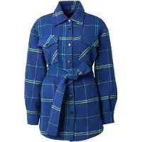 Desigual , Giacca overshirt quadri, Blu, L