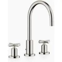 Dornbracht TARA Mélangeur de lavabo à trois trous avec garniture d'écoulement, bec pivotant à 360°, saillie 165mm, 20713892-06, 20713892-06