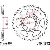 JT Sprockets Pignone Posteriore 428 Jtr1842.47 Steel