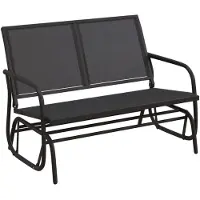 vidaXL Panchina nera da giardino 120,5x76x86,5 cm Tessile e acciaio