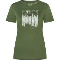 Super.natural Women's Wonder Wald Tee Maglia merino Donna (M, chive / copper)