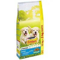 Friskies Junior 10+5 kg, in omaggio. Crocchette secche per cuccioli, con pollo e verdure
