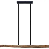 LINDBY Lampada LED a sospensione Nekala, nera, in legno, lunghezza 120 cm