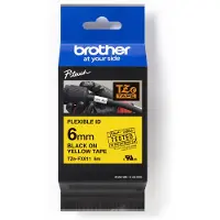 Brother Nastro TZe-FX611 - Nero su giallo (6 mm)