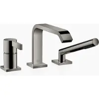 Dornbracht IMO Mitigeur monocommandé pour baignoire à trois trous pour montage sur bord de baignoire ou sur bord de carrelage, saillie 224 mm, 27412670-19, 27412670-19