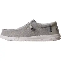 HEY DUDE mocassini da uomo wally stretch sox in mesh elasticizzato grigio chiaro