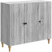 Syfax Credenza Grigio Sonoma 89 x 34,5 x 80 cm Legno ingegnerizzato