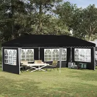 Prolenta Maison Exclusive - Tenda pop-up per feste, dimensioni 574 x 289 x 245 cm, colore nero