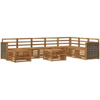 vidaXL Set da salotto da esterno , 7 pezzi, in legno massello di acacia naturale