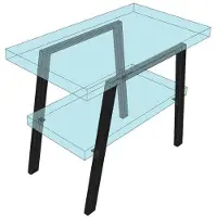 Sapho TWIGA gambe in acciaio 100x67cm, nero opaco (2 pezzi)