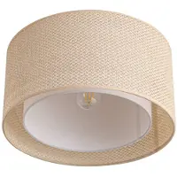 LINDBY plafoniera Soula, Ø 40 cm, beige, plastica, E27
