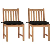 vidaXL Sedie da giardino 2 pezzi con cuscino in teak massiccio