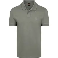 BOSS per uomo. 50507803 Polo verde in cotone elasticizzato, vestibilità slim. (M), Casual, Manica corta