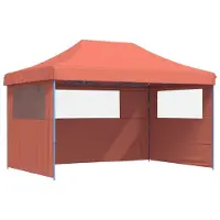 Syfax Tendone per Feste Pieghevole Pop-Up con 3 Pareti Terracotta